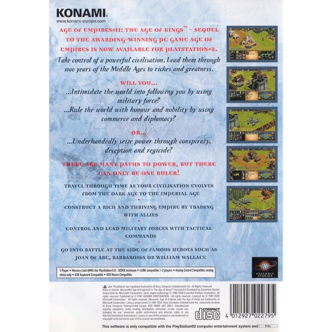 Age of Empires II back cover