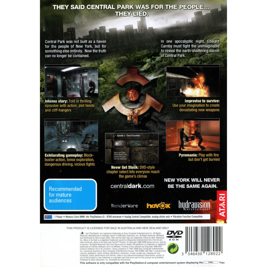 Alone in the Dark back cover