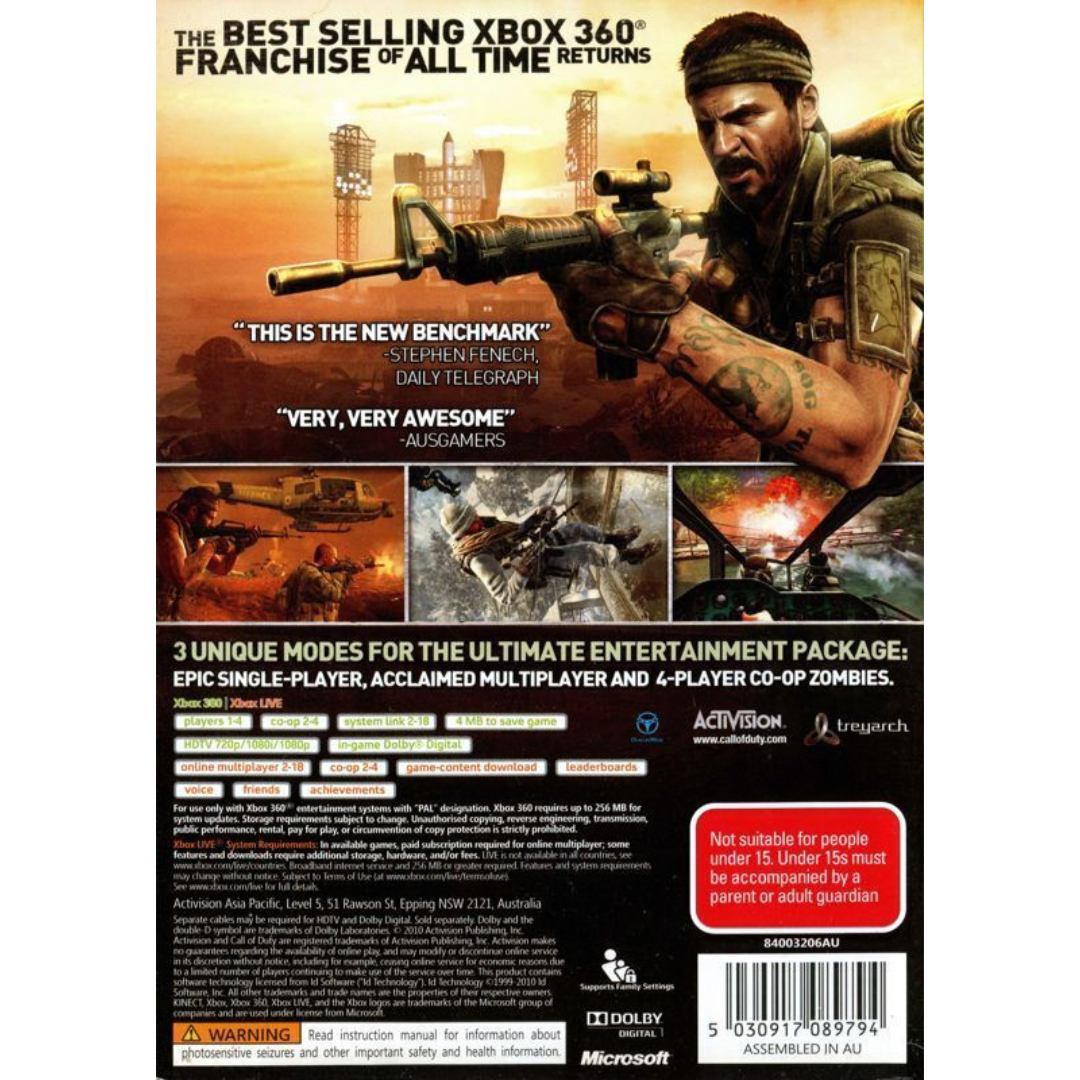 Call of Duty: Black Ops back cover