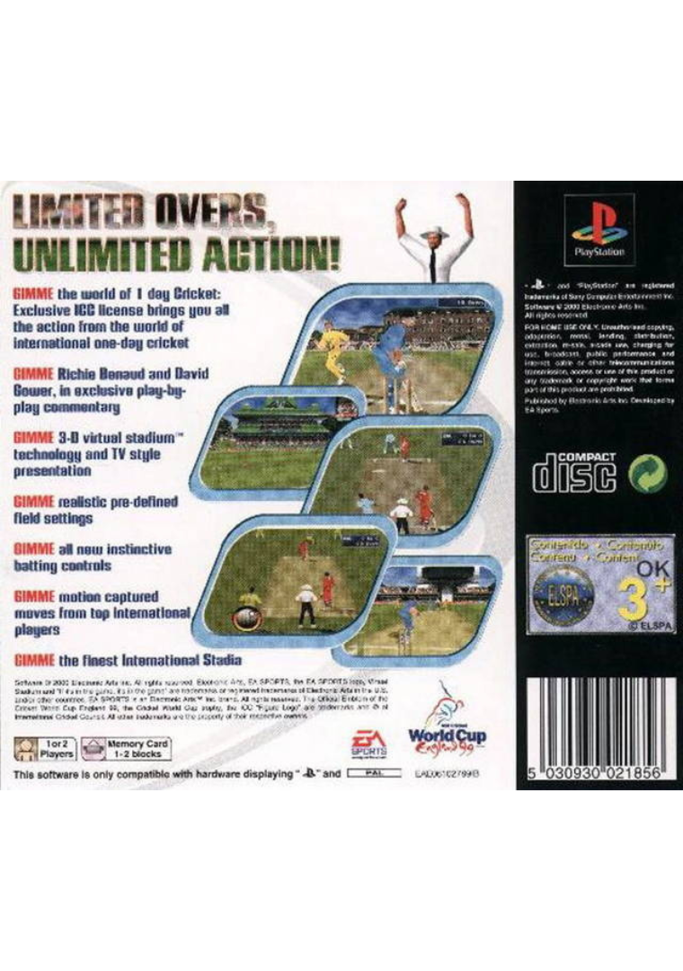 Cricket 2000 back cover