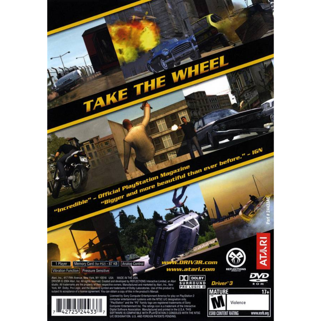 DRIV3R (Driver 3) back cover