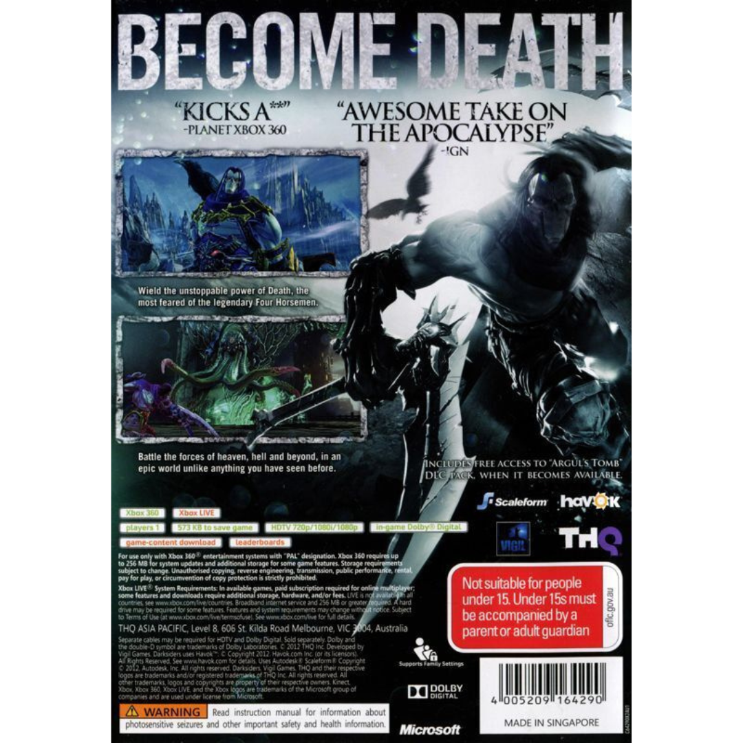 Darksiders II: Limited Edition back cover