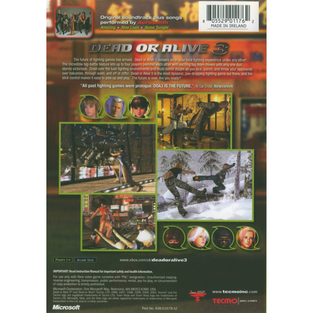 Dead or Alive 3 back cover