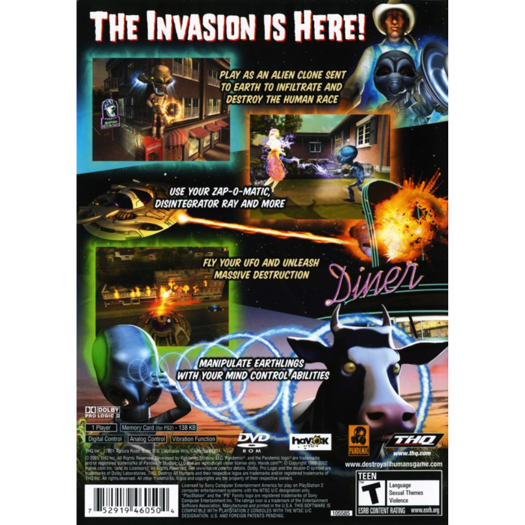 Destroy All Humans! back cover