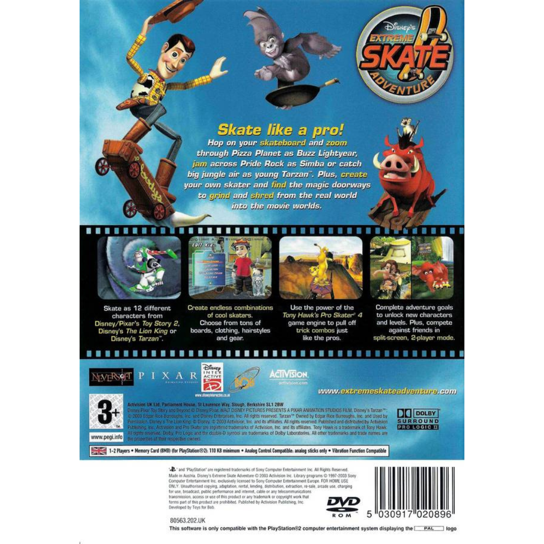 Disney's Extreme Skate Adventure back cover