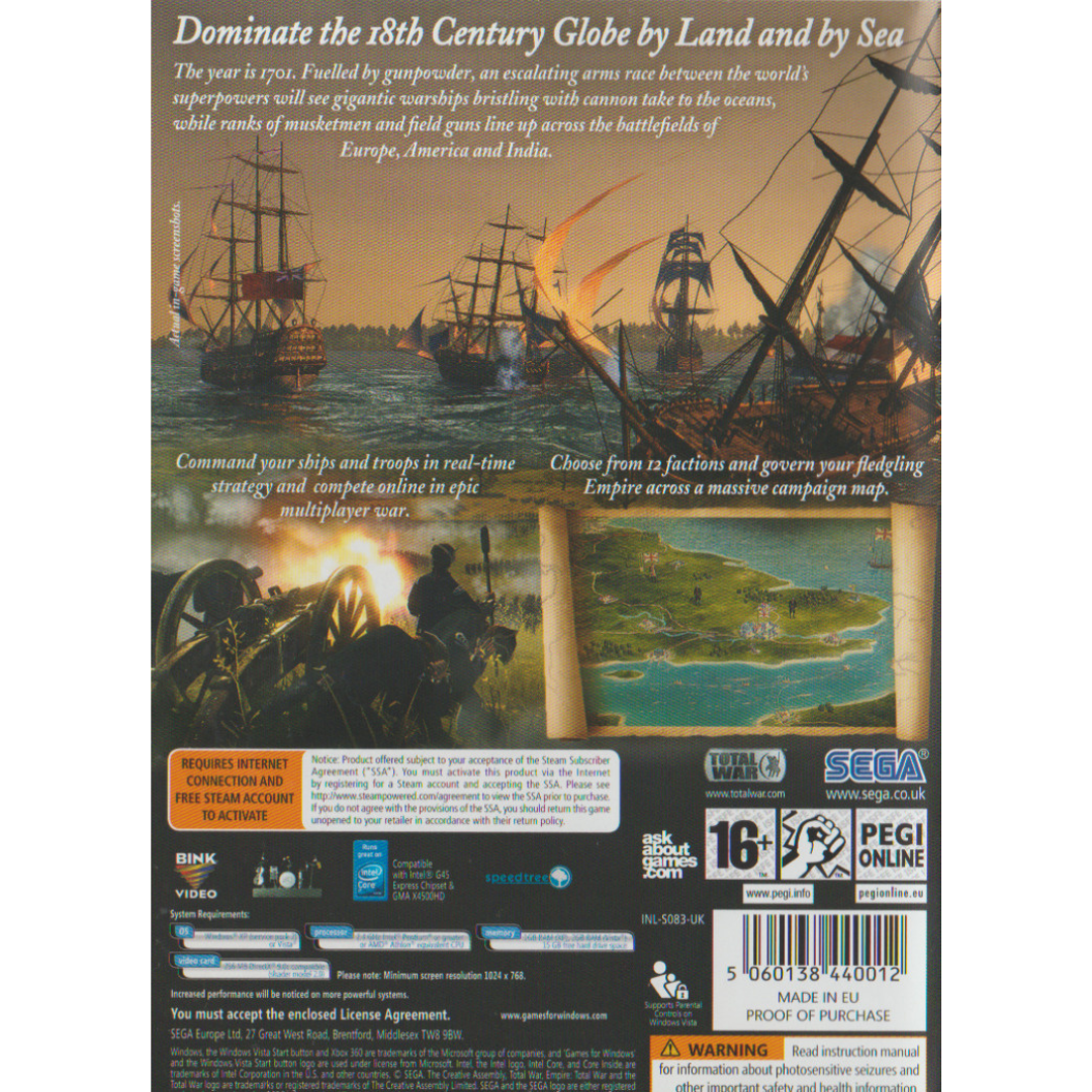Empire: Total War back cover