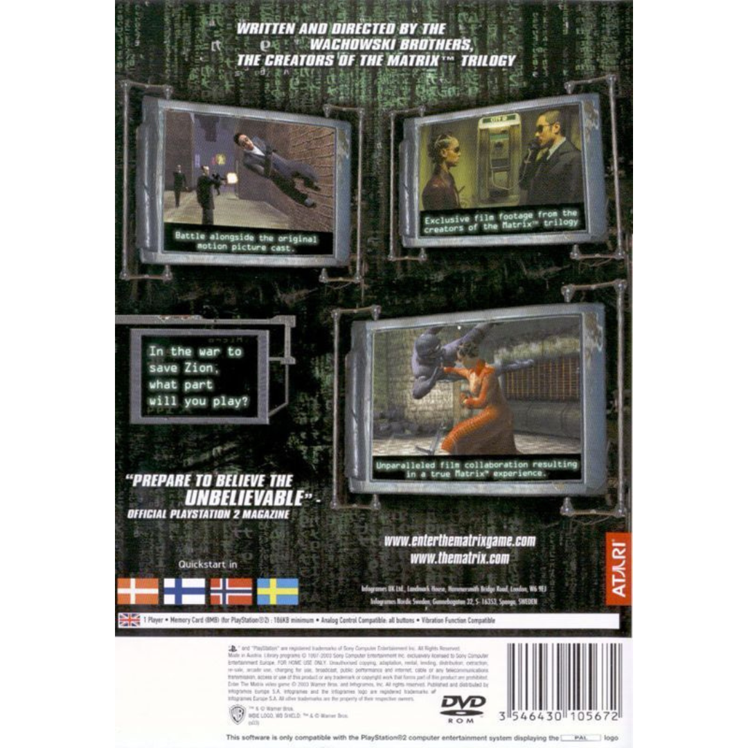 Enter the Matrix back cover