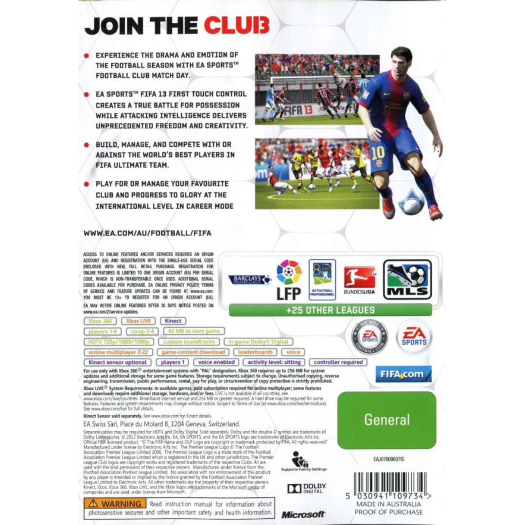 FIFA 13 back cover