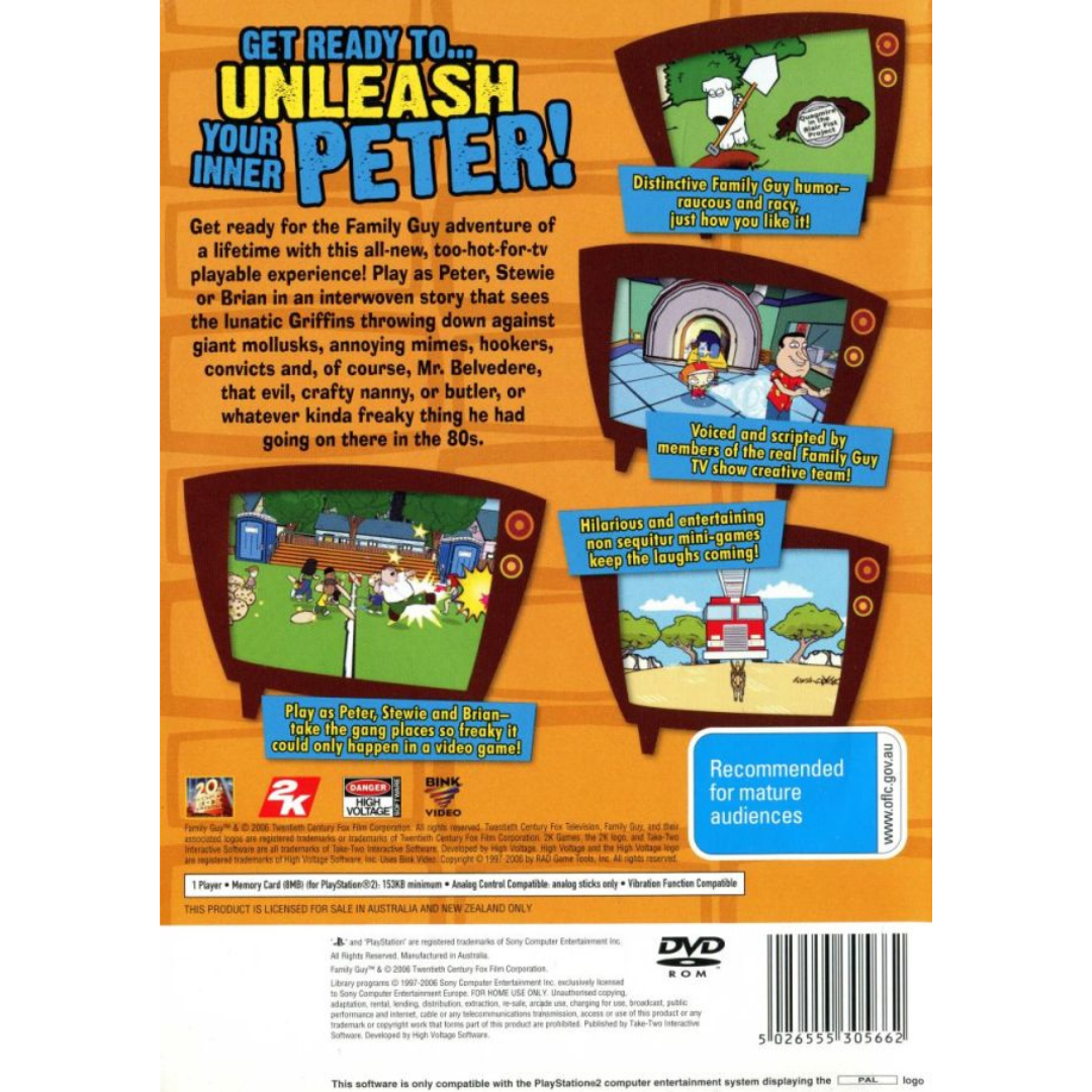 Family Guy Video Game back cover