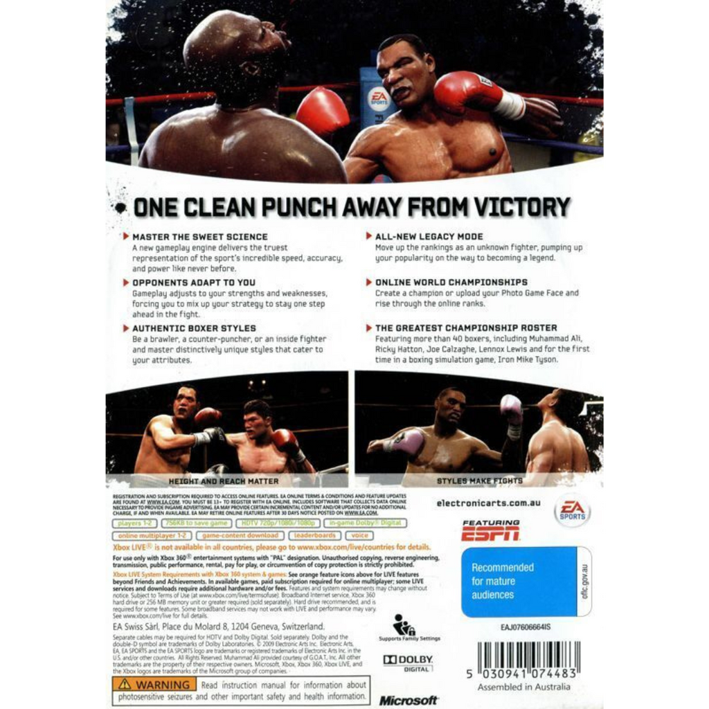 Fight Night Round 4 back cover