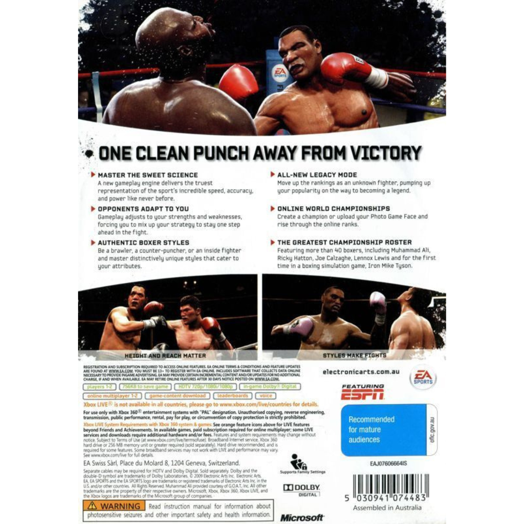 Fight Night Round 4 back cover