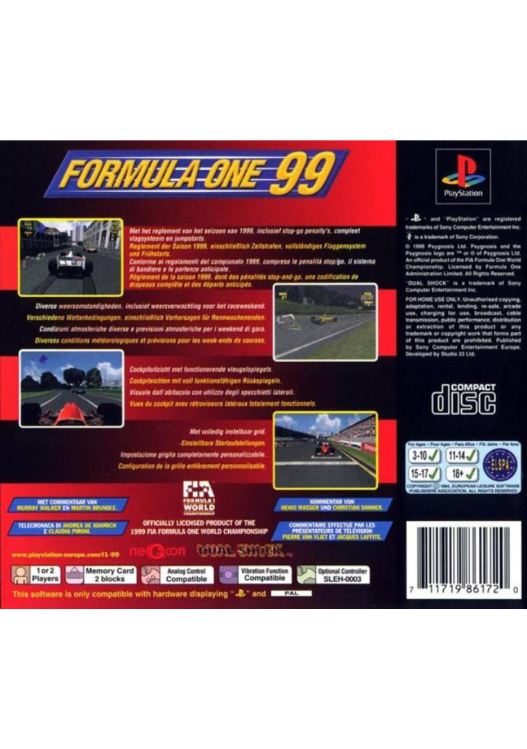 Formula One 99 back cover