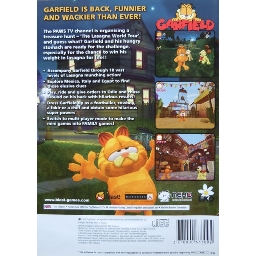 Garfield: Lasagna World Tour back cover