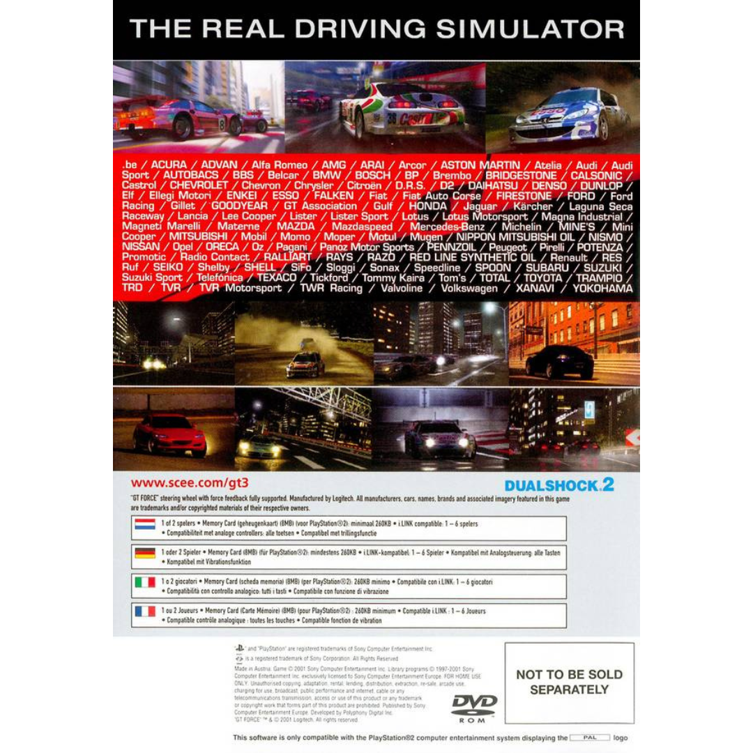 Gran Turismo 3 A-spec back cover