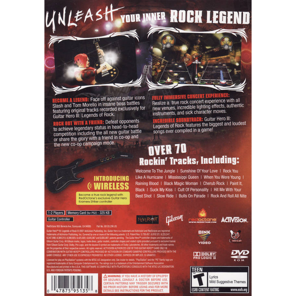 Guitar Hero III: Legends of Rock back cover
