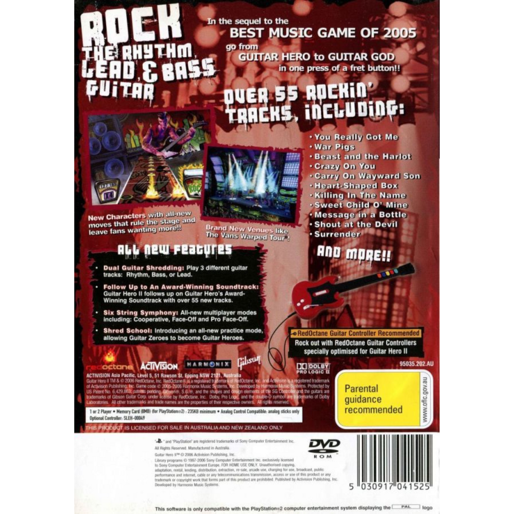 Guitar Hero II back cover