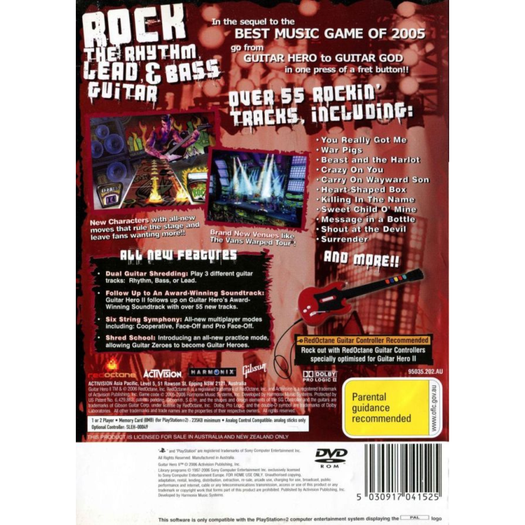 Guitar Hero II back cover