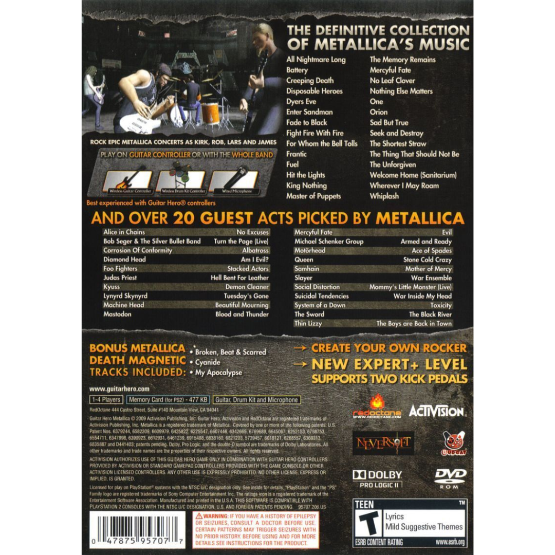 Guitar Hero: Metallica back cover