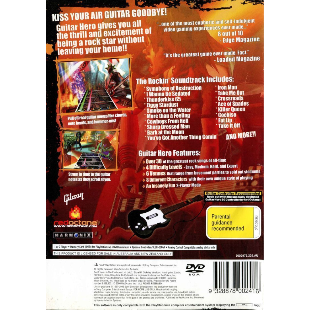 Guitar Hero back cover