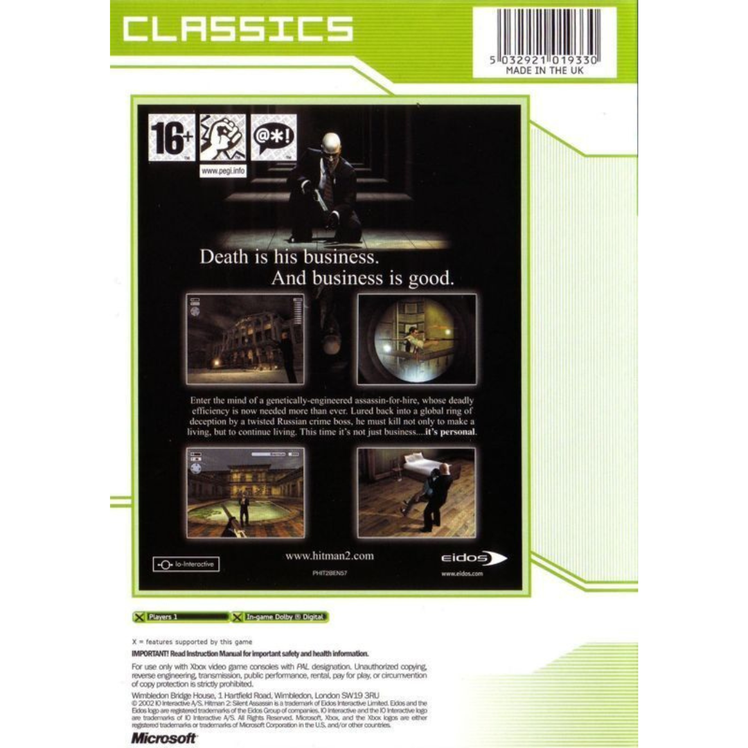 Hitman 2: Silent Assassin (Classics) back cover