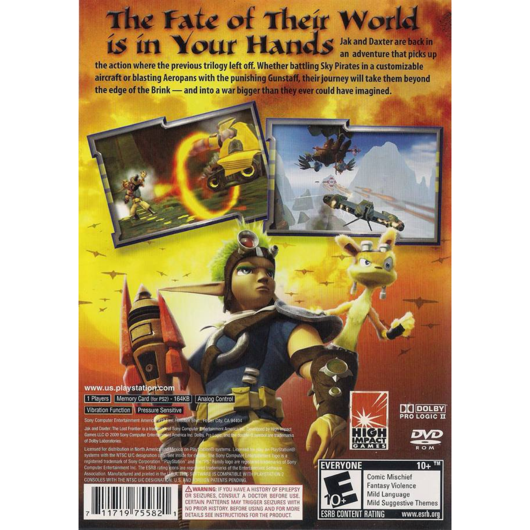 Jak and Daxter: The Lost Frontier back cover