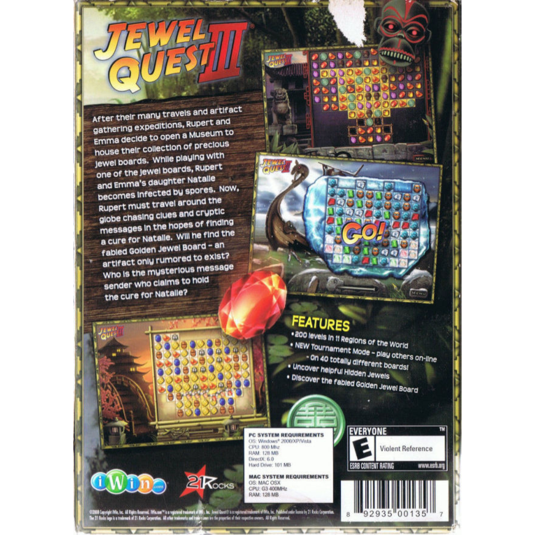 Jewel Quest III back cover