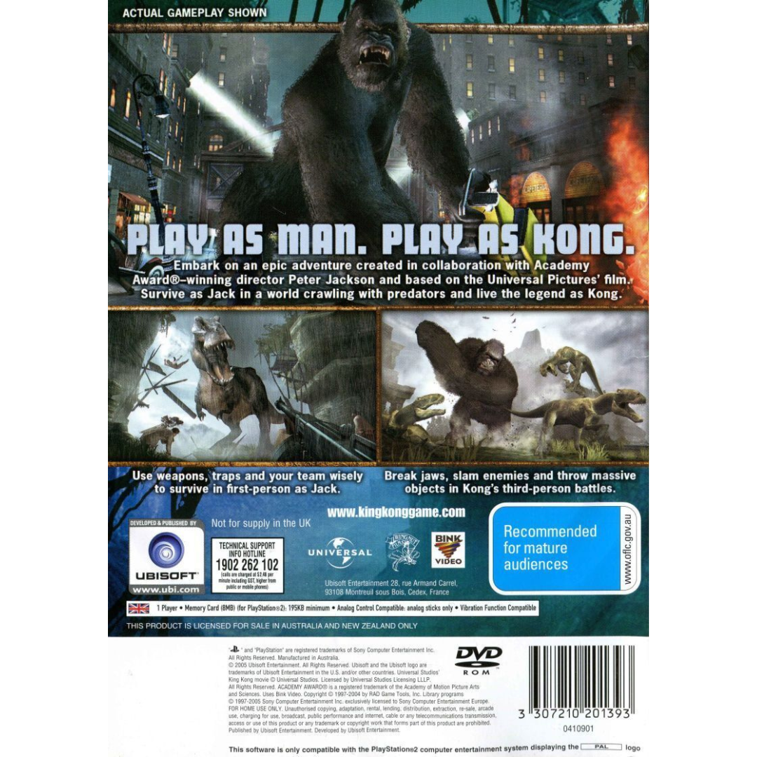 King Kong back cover