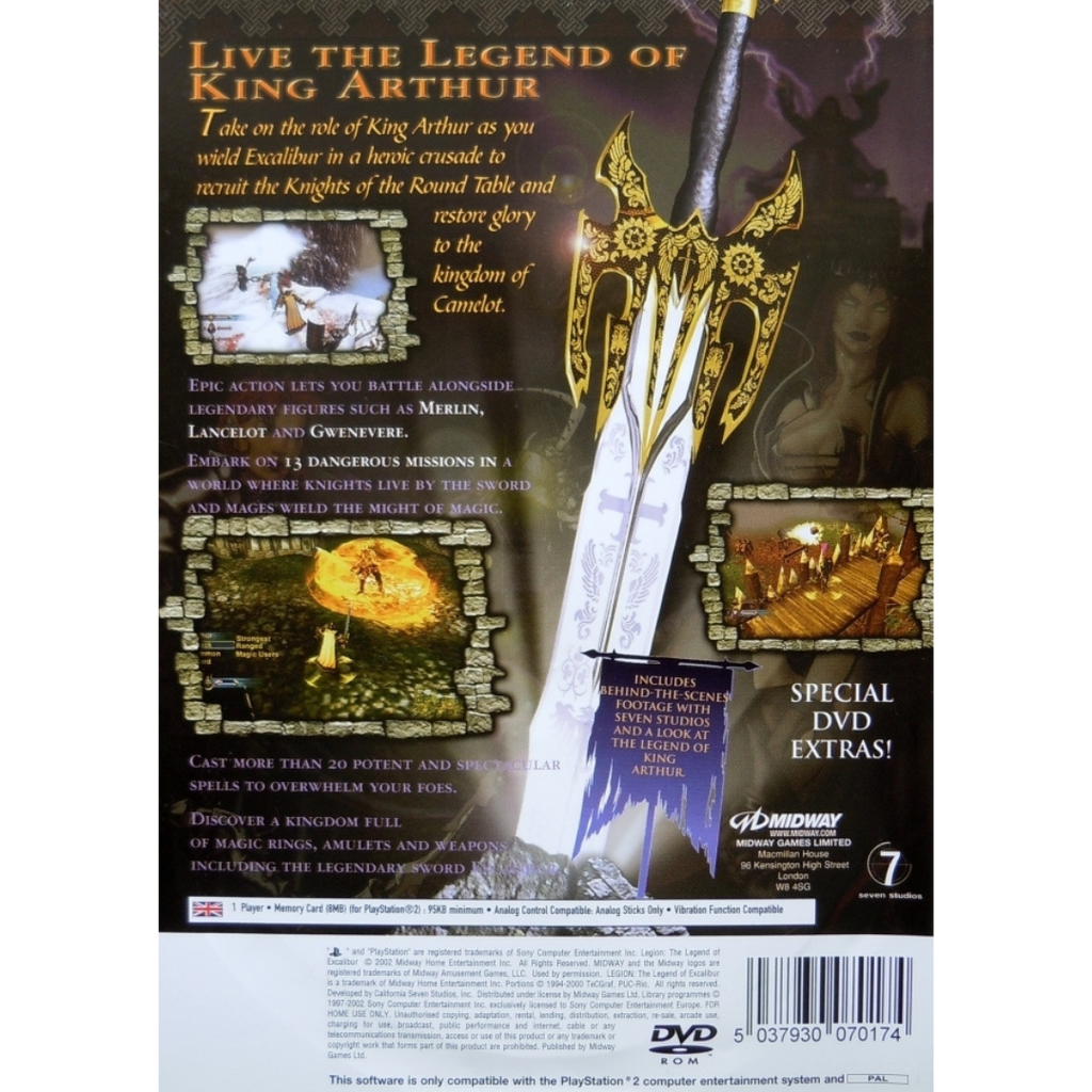 Legion: The Legend of Excalibur back cover