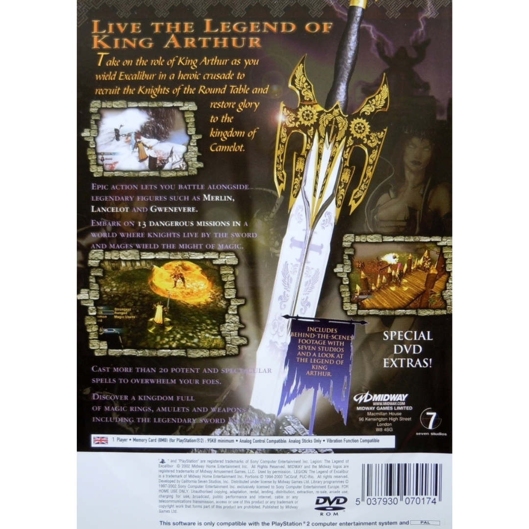 Legion: The Legend of Excalibur back cover