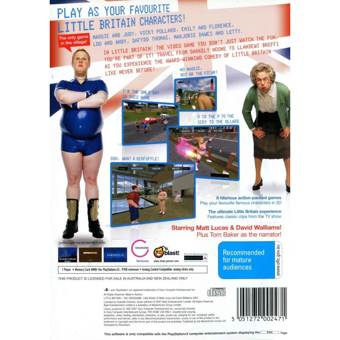 Little Britain: The Video Game back cover