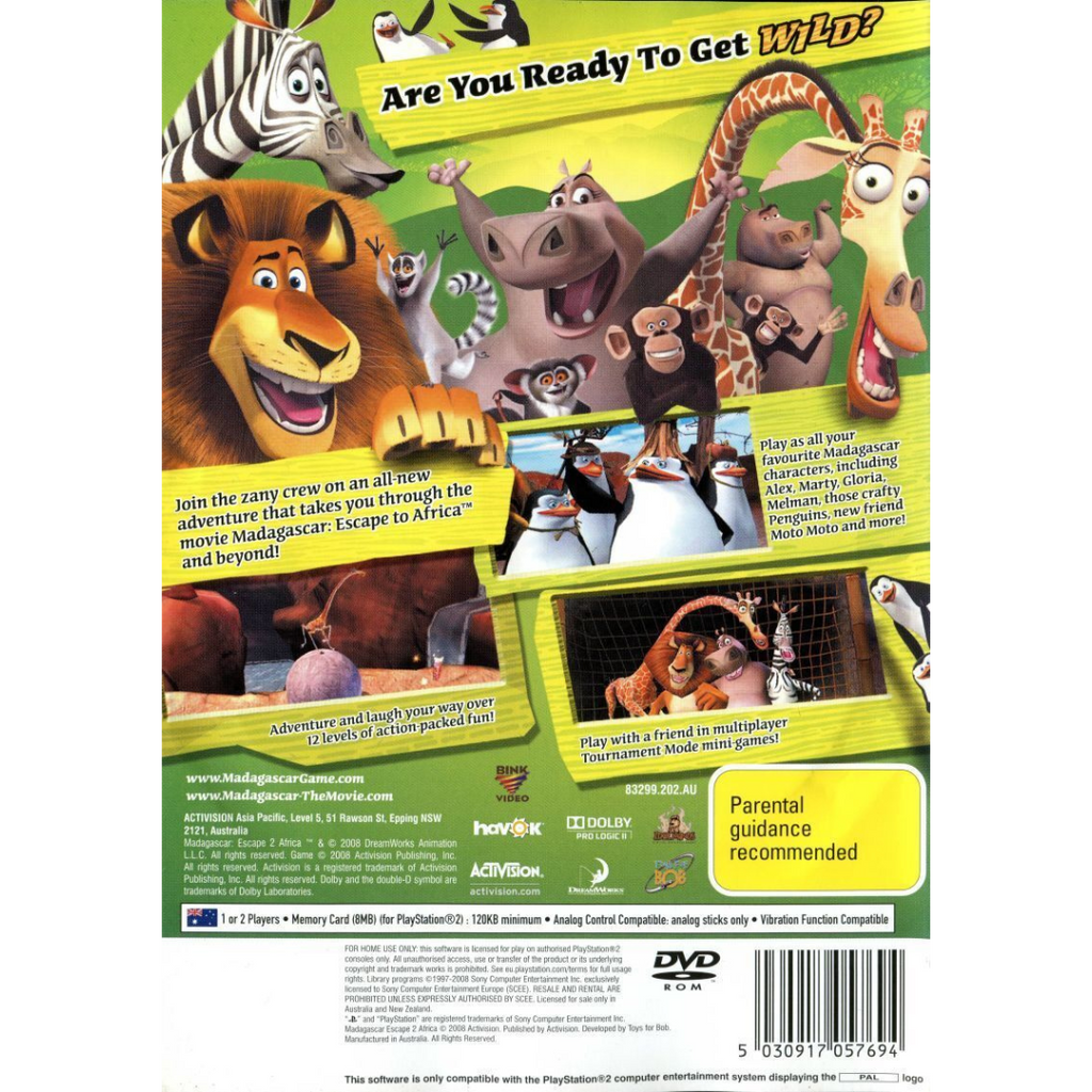 Madagascar: Escape 2 Africa back cover