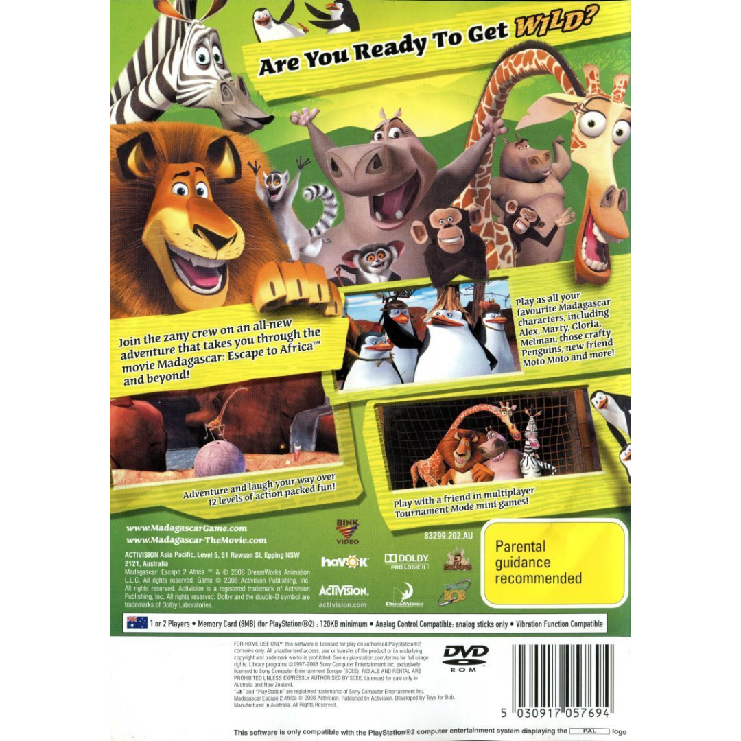 Madagascar: Escape 2 Africa back cover