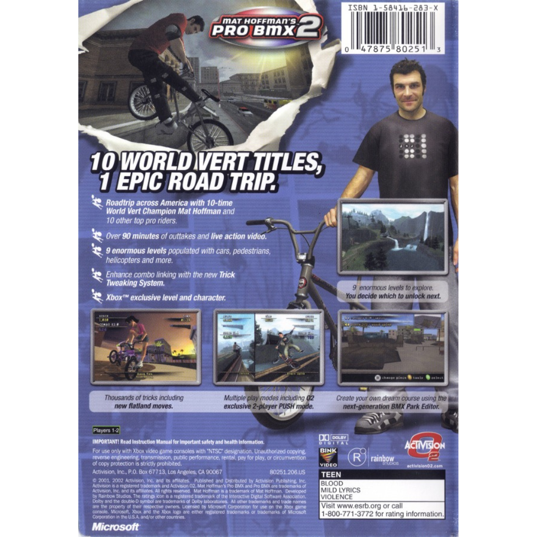 Mat Hoffman's Pro BMX 2 back cover