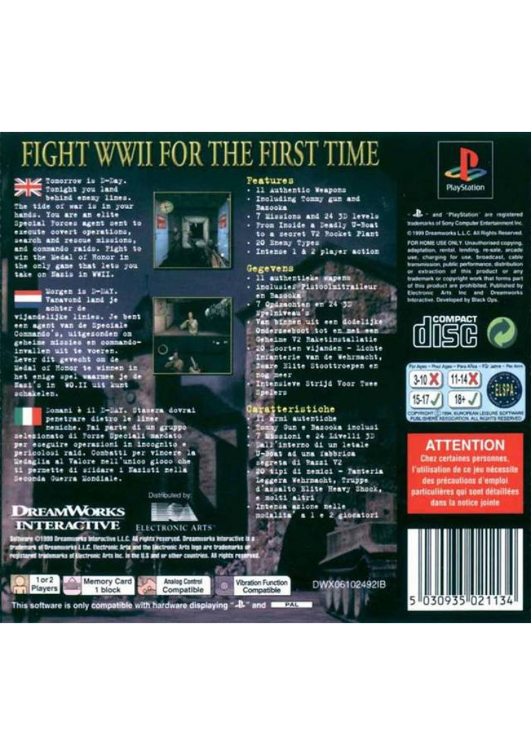 Medal of Honor back cover