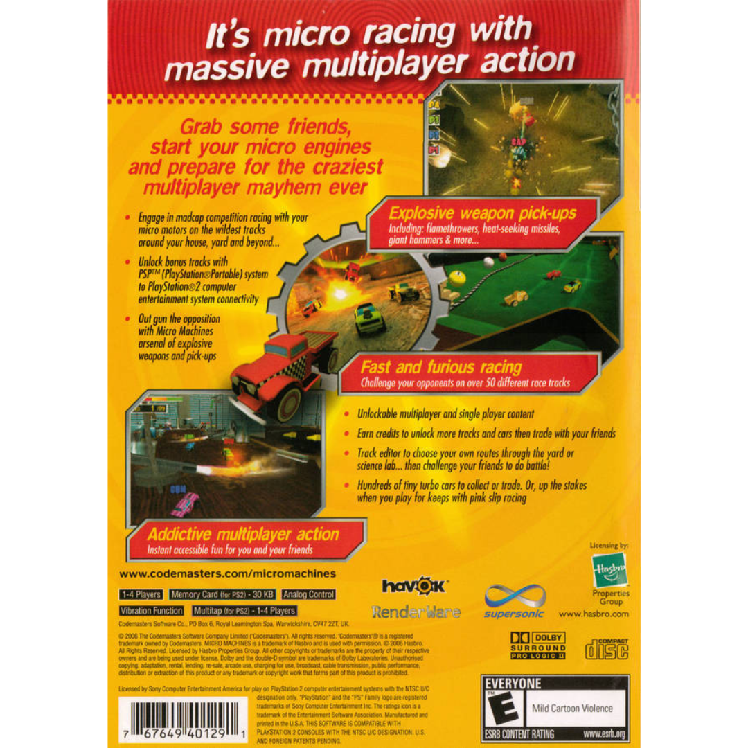 Micro Machines V4 back cover