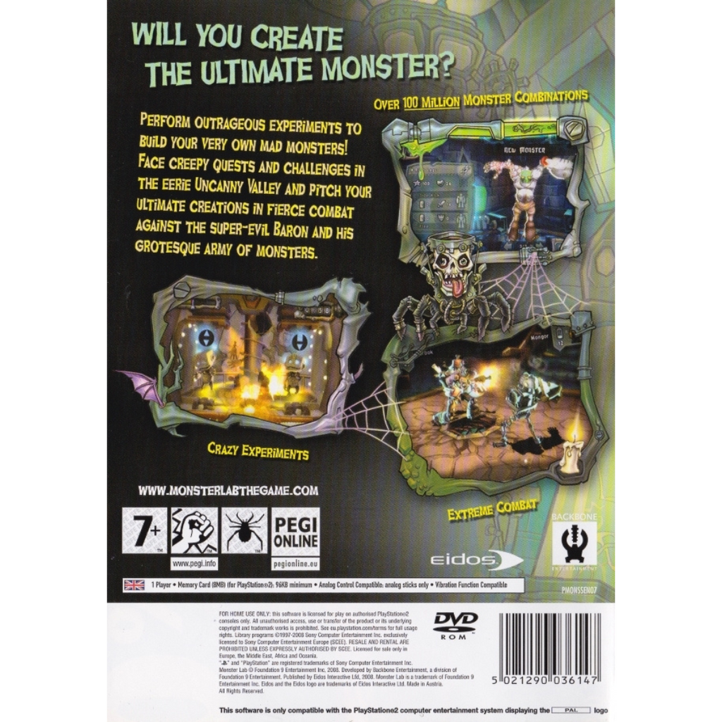 Monster Lab back cover