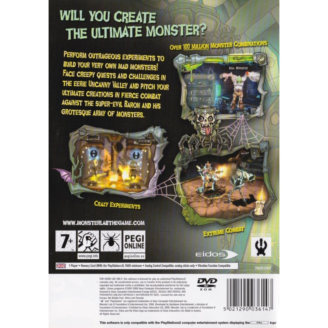 Monster Lab back cover