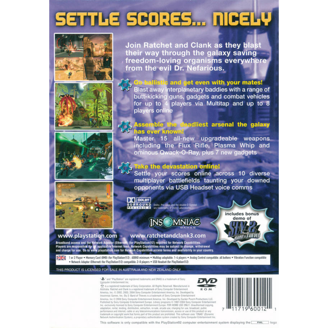 Ratchet & Clank 3: Up Your Arsenal back cover