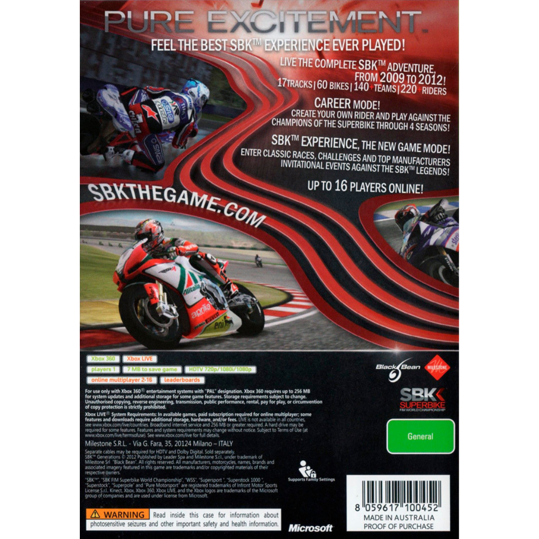SBK: Generations back cover