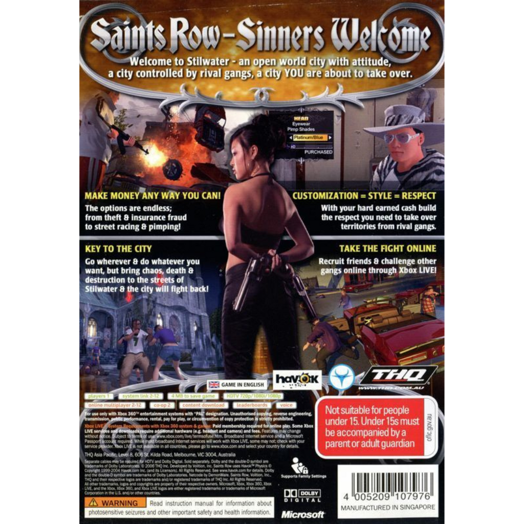 Saints Row (Classics) back cover
