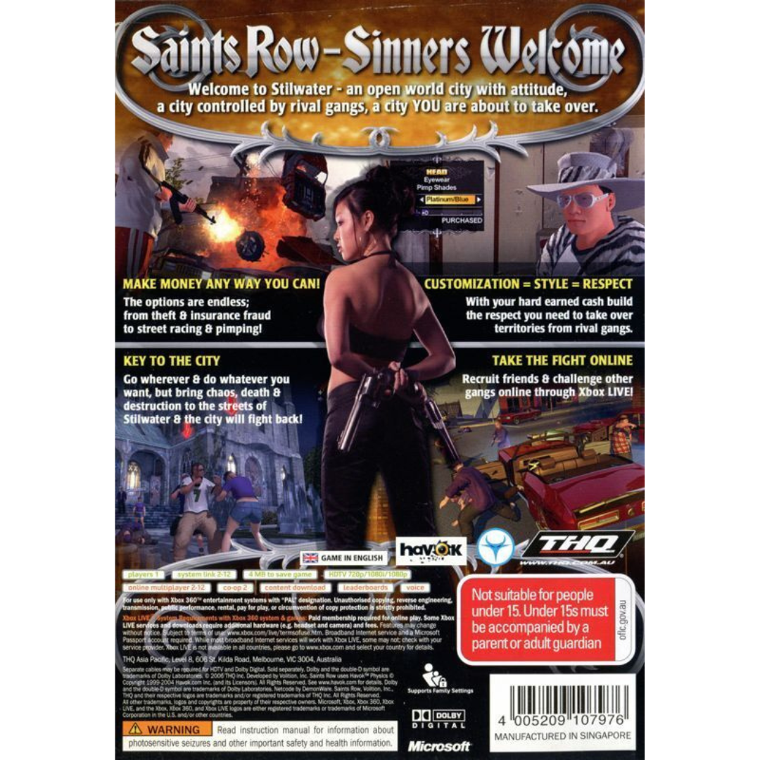 Saints Row (Classics) back cover