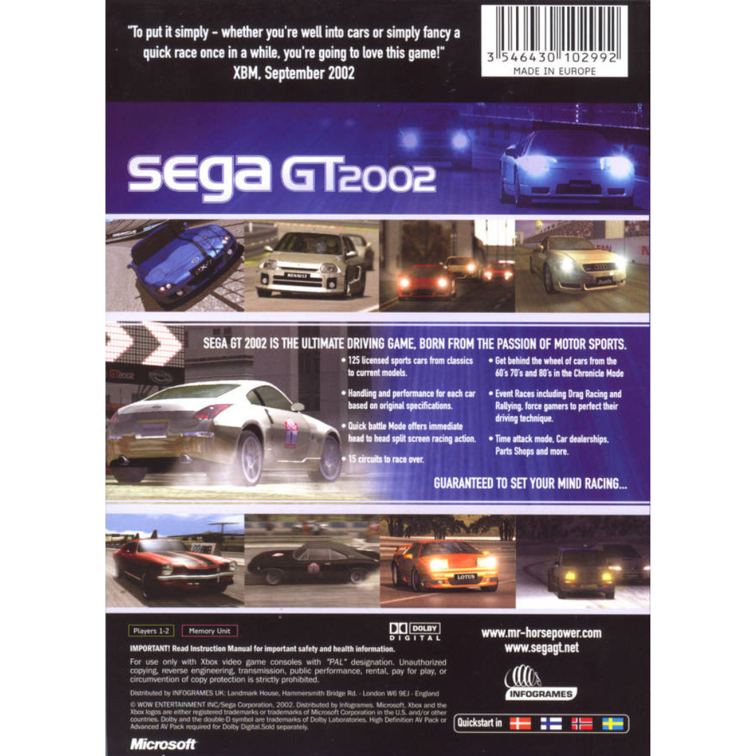 Sega GT 2002 back cover