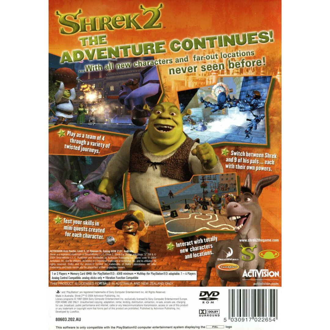 Shrek 2 back cover