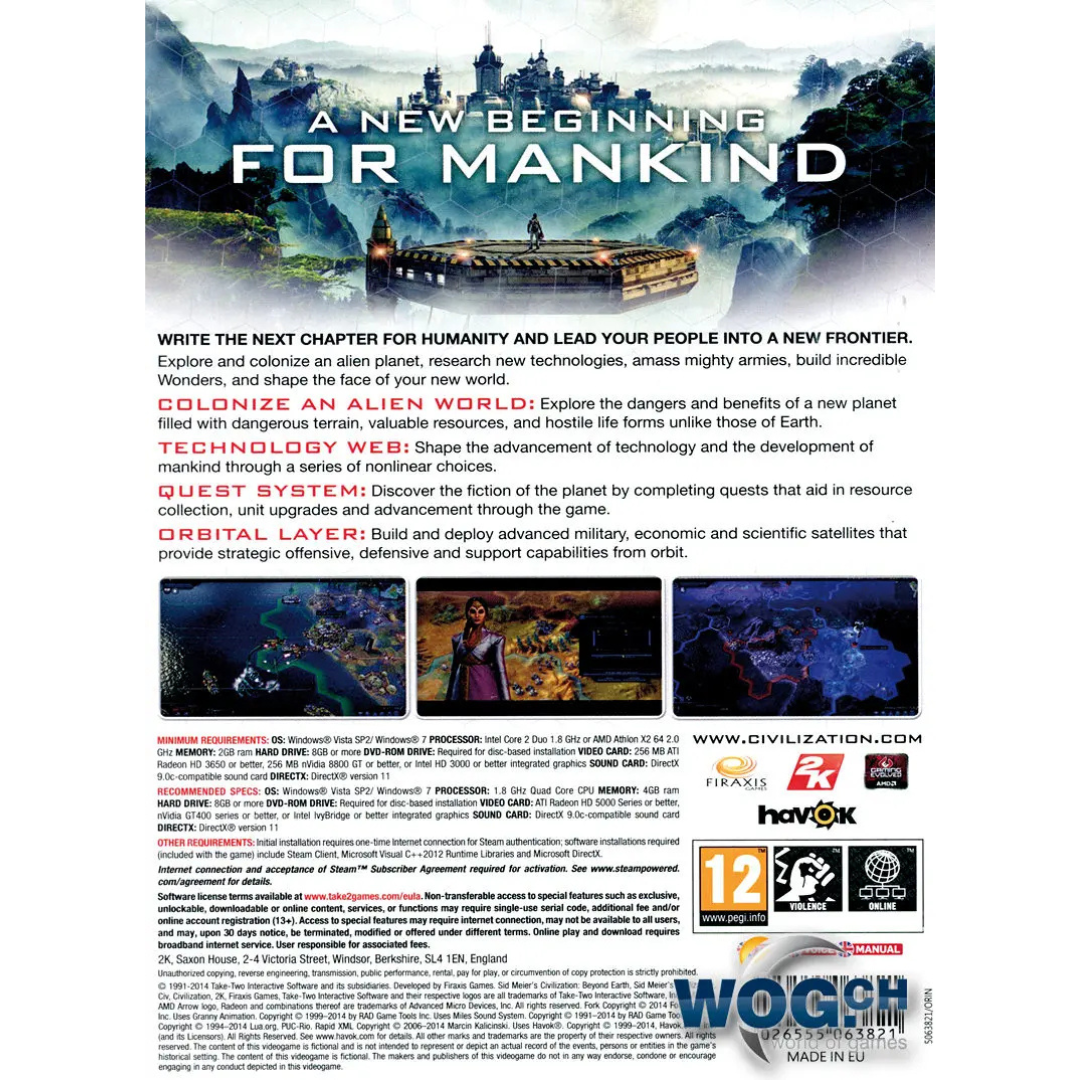 Sid Meier's Civilization: Beyond Earth back cover