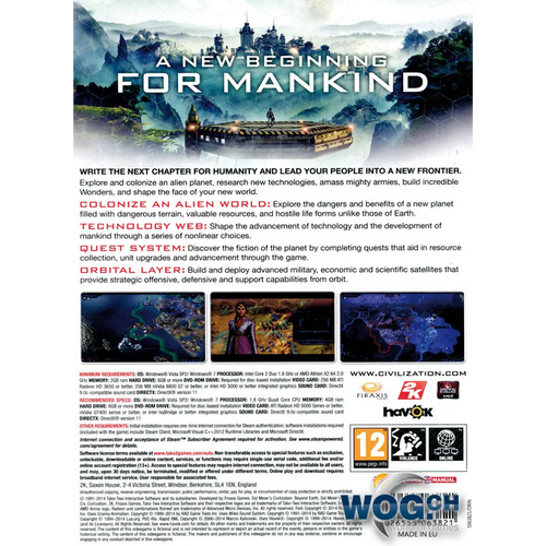 Sid Meier's Civilization: Beyond Earth back cover