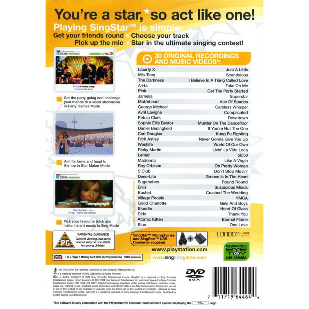 SingStar back cover