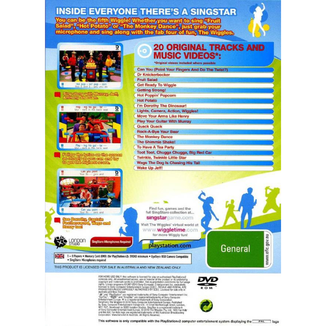 SingStar: The Wiggles back cover