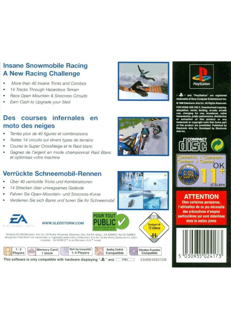 Sled Storm (Classics) back cover