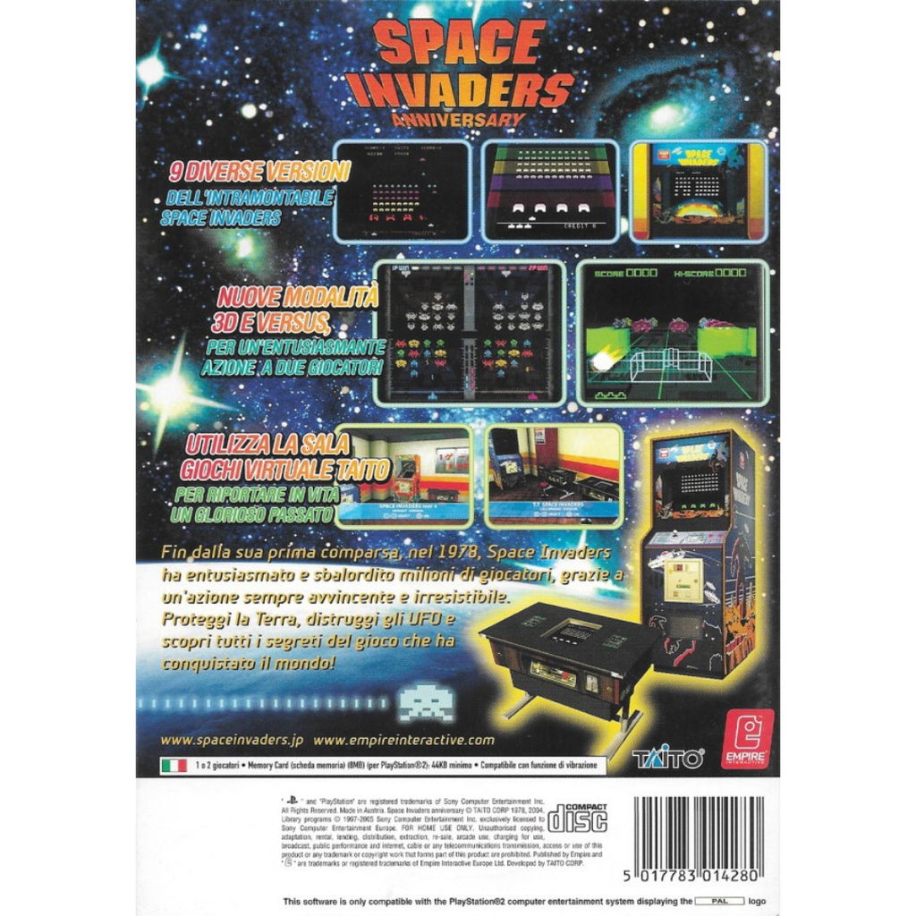Space Invaders Anniversary back cover