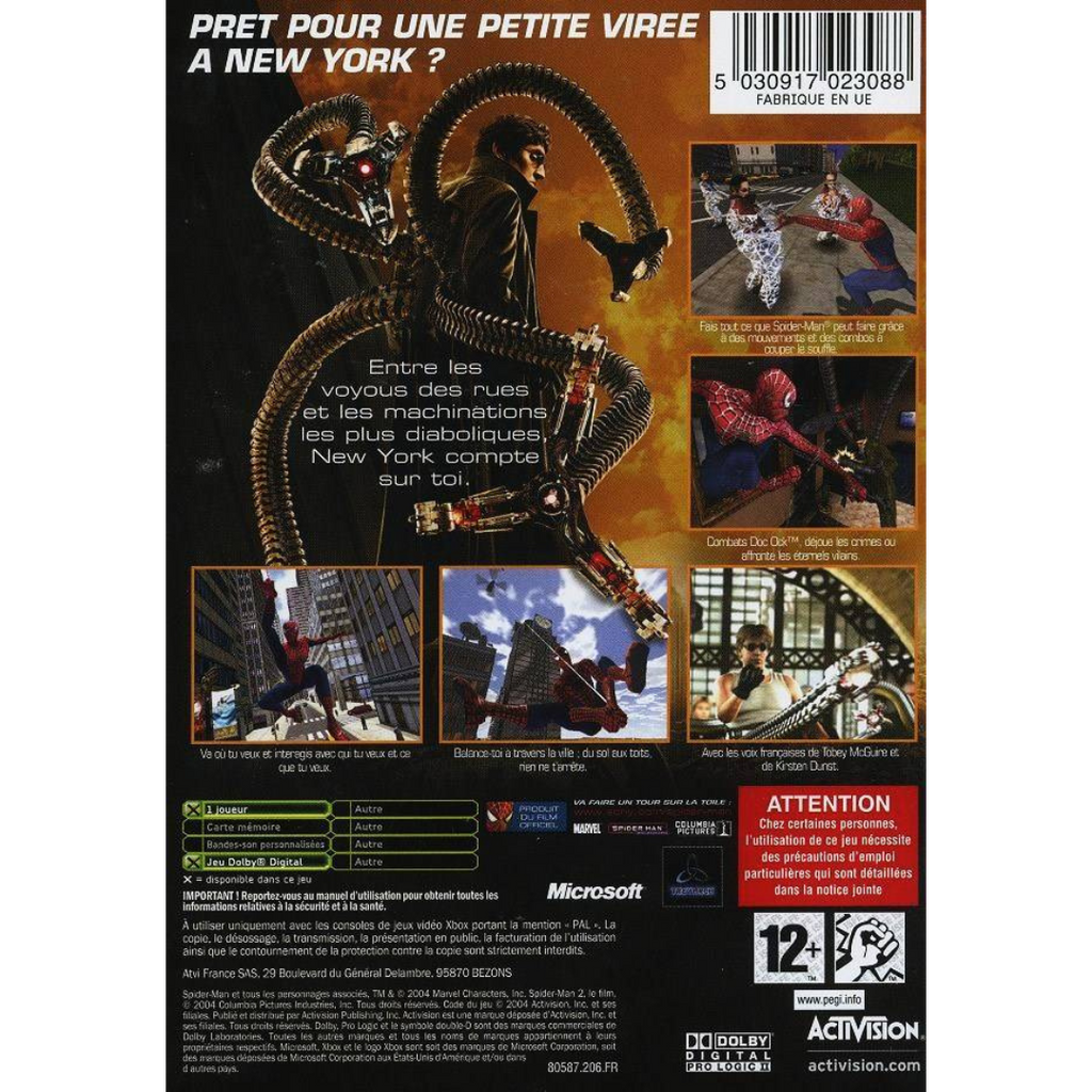 Spider-Man 2 back cover
